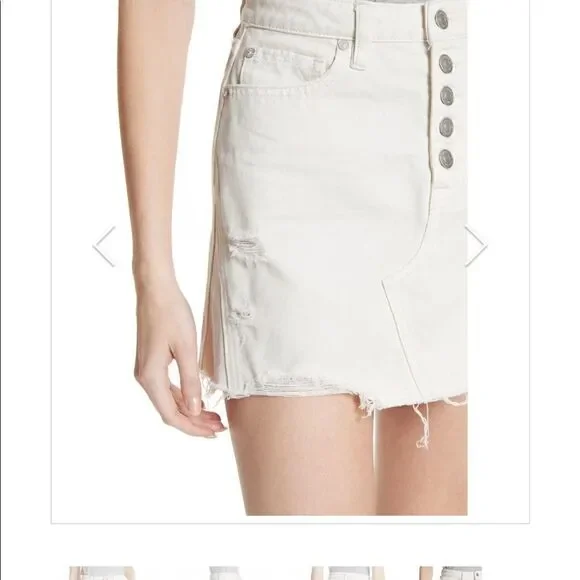 Free People Off White Denim Skirt - Picture 4 of 9